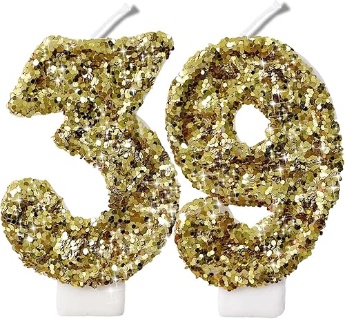 Miniatura 243 de Velas de números con purpurina de oro rosa de 2.8 pulgadas, muchos colores, regalos de cumpleaños de 22 años, velas de cumpleaños, velas de números