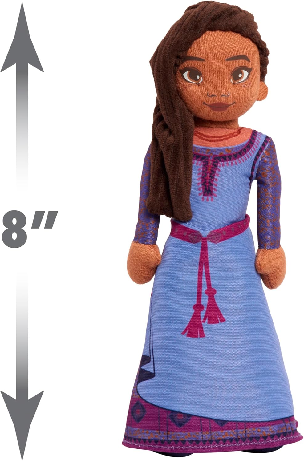 Disney Wish 8-inch Talking Plush Asha, Interactive Toy, Black Hair and Purple Dress, Kids Toys for Ages 2 Up by Just Play