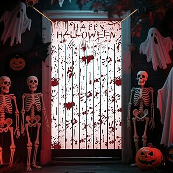 NYEONHRT Ghirlanda Sanguinante Di Halloween 4 Pezzi - 40 Oggetti Di Scena Horror Con Coltelli E Seghe, Decorazioni Spettrali Per Feste A Tema