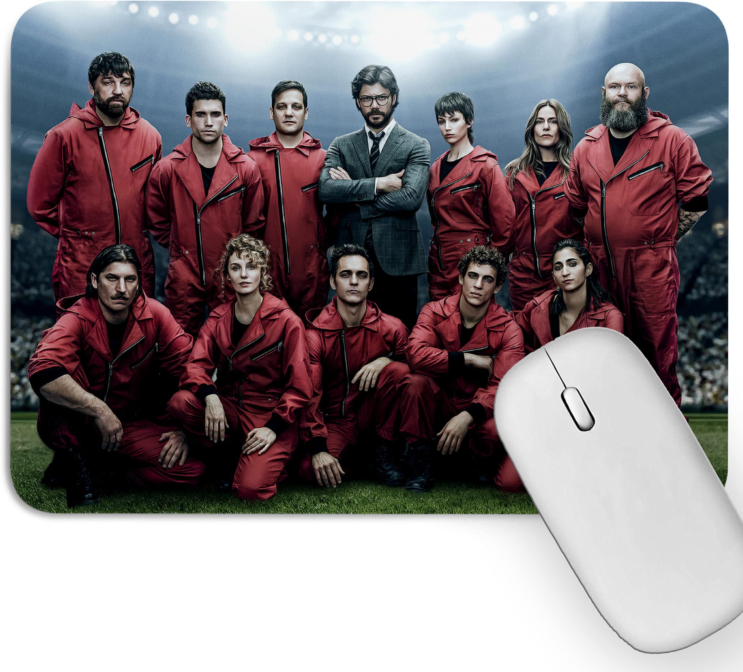 Artich Designer Gaming Mouse Pad for Office Laptop/Computer with Super Soft Non-Slip Rubber Base and Lycra Cloth Surface for Silky Touch Rectangle Money Heist (Money Heist Group)