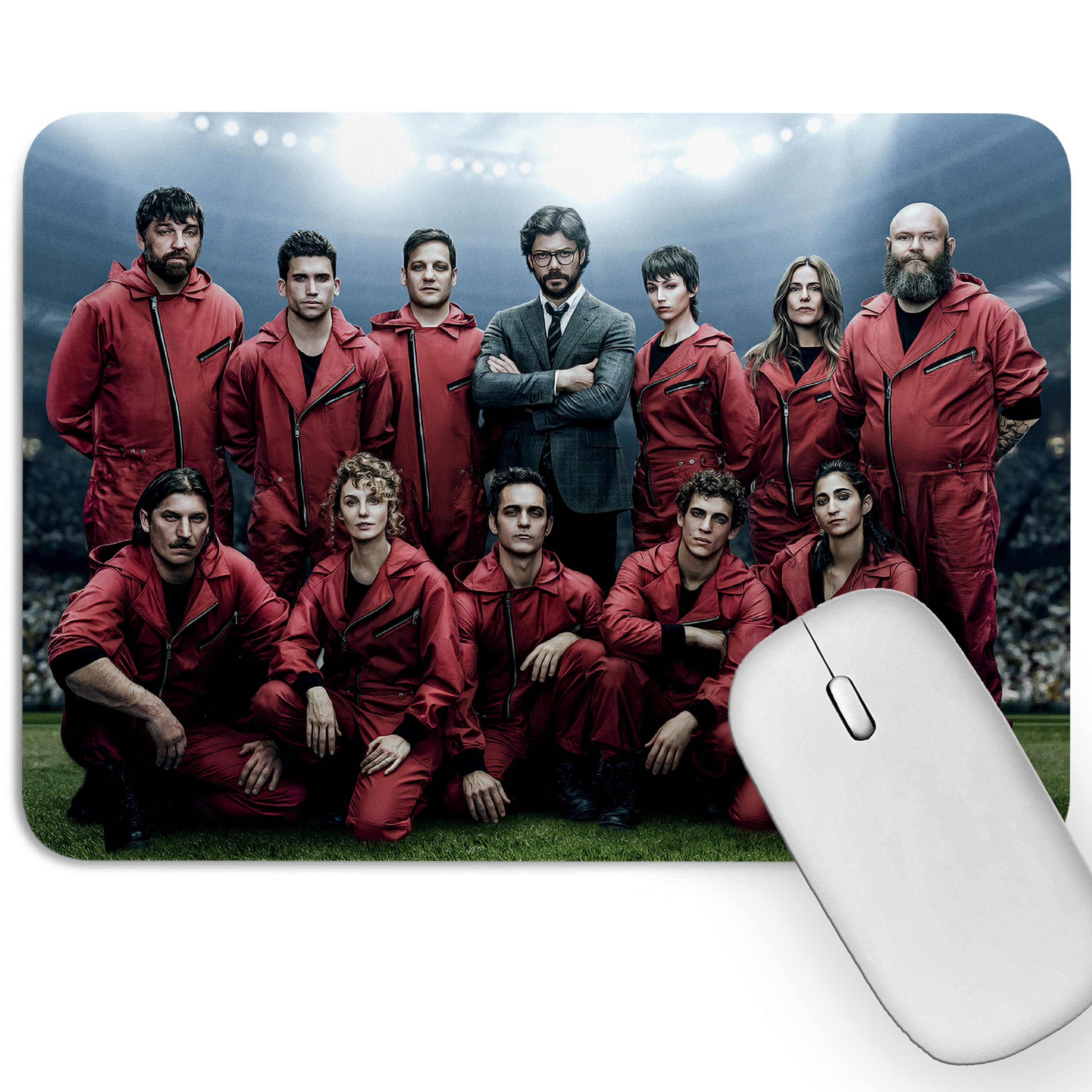Artich Designer Gaming Mouse Pad for Office Laptop/Computer with Super Soft Non-Slip Rubber Base and Lycra Cloth Surface for Silky Touch Rectangle Money Heist (Money Heist Group)