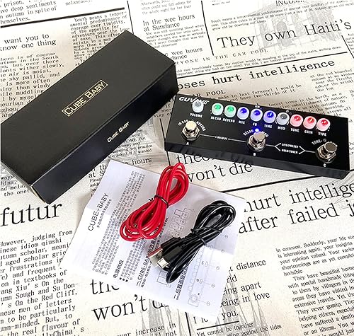 Miniatura 7 de Pedal de guitarra de múltiples efectos, pedal de efectos múltiples para guitarra de bebé, pedal de efecto de reverberación de coro de retardo