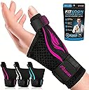 Thumb Wrist Brace | Upgraded Thumb Spica Splint Stabilizer Pain Relief Night Support for De Quervain’ s Tenosynovitis Trigger Finger Arthritis Sprains | Breathable Fabric (Rose Pink/Black, S/M - Fit both hands)