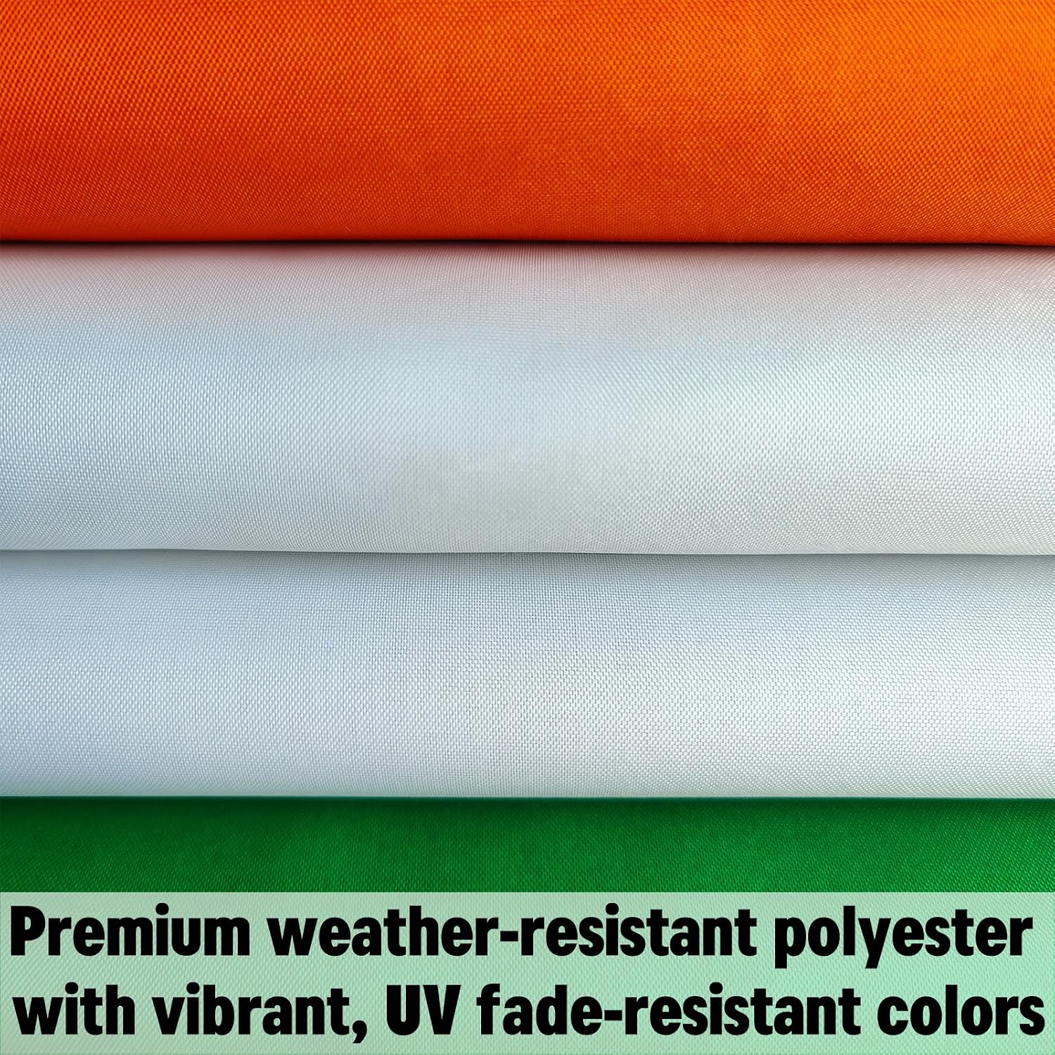 Double Sided Ireland Flag 5x8 FT Outdoor- UV Fade Resistant 3Ply Irish National Flags Canvas Header with 3 Brass Grommets Easy to Rising