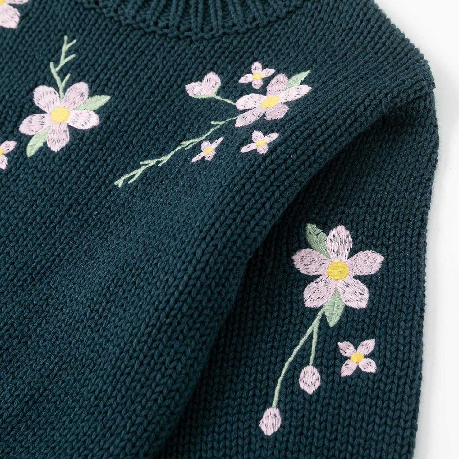 Simplee kids Baby Girl Knit Sweater Round Neck Long Sleeve Toddler Pullover Sweatshirt Fall Winter Clothes 2T-6T
