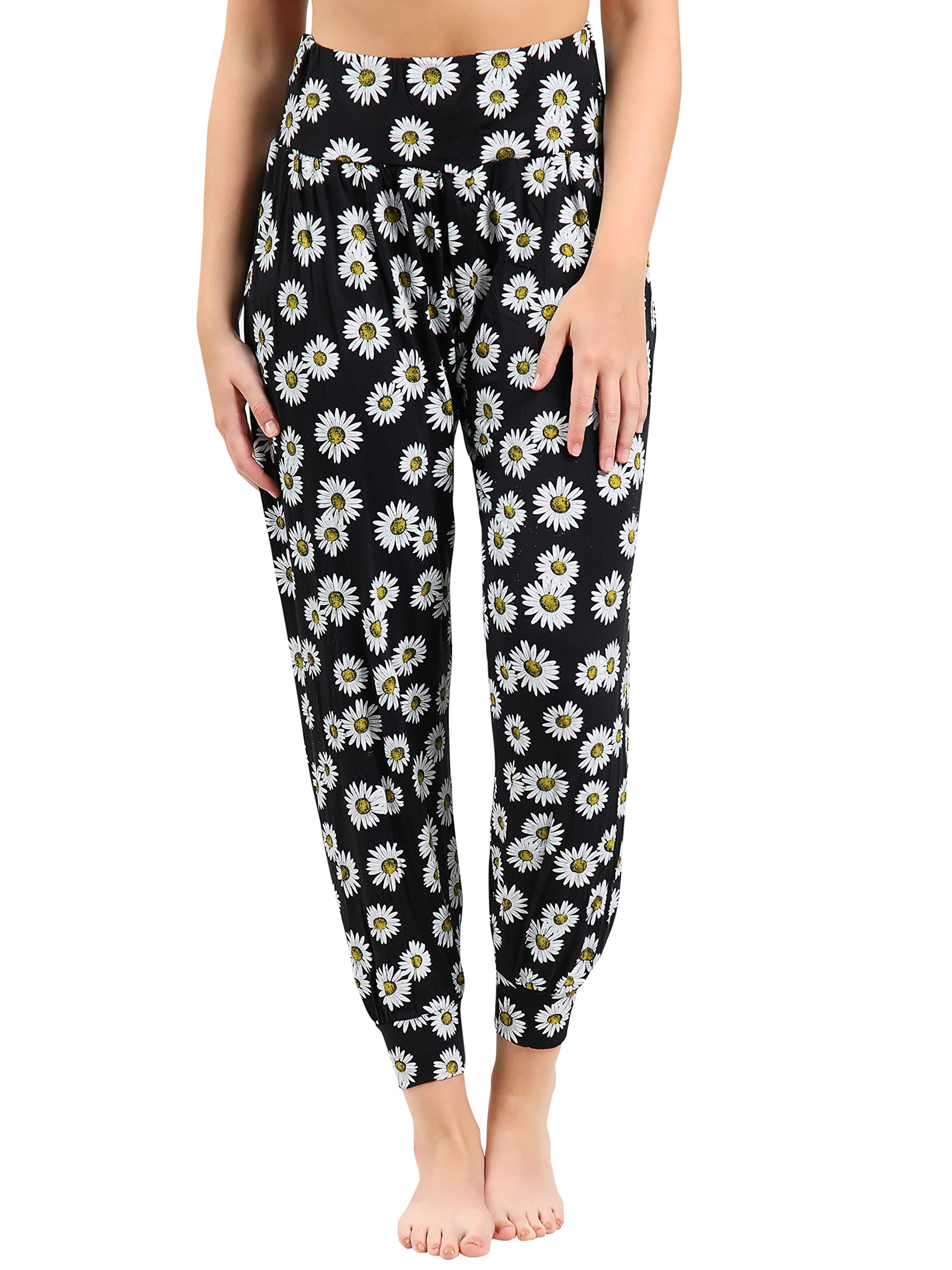 Love My FashionsWomen Harem Trouser Alibaba Plain & Printed Elactic Waist Hippie Pyjama Bottoms Loose Fit Baggy Pilates Yoga Pants and Summer Trousers