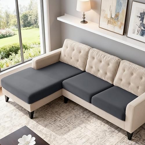 Miniatura 66 de TAOCOCO Fundas de sofá modular, fundas elásticas de cojín para sofá seccional en forma de L, 4 fundas de asiento seccionales, protector de muebles