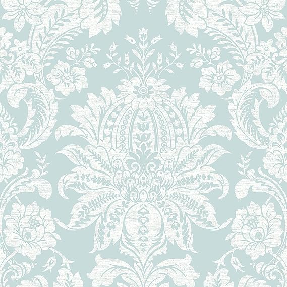 Transform Damask Duck Egg Peel and Stick Wallpaper