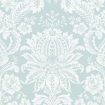 Transform Damask Duck Egg Peel and Stick Wallpaper