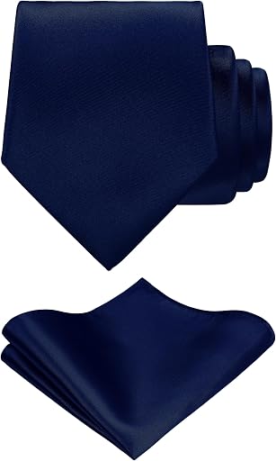 Tie G U Style TIE G Solid Satin Woven dyed Color Formal Black Necktie and Pocket Square Sets in Gift Box