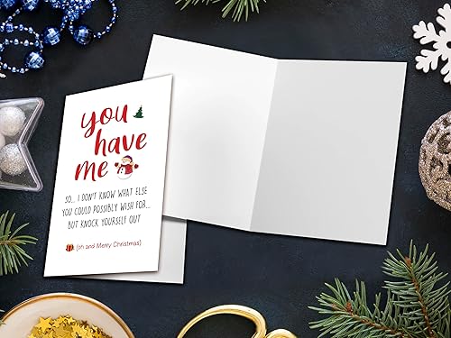 Miniatura 2 de Divertida tarjeta de Navidad para adulto para él Bf, You Have Me Hilarante regalo de felicitación de Navidad, tarjeta traviesa para el día de