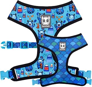 PetANTastic Super Comfort Extra Large Duo Reversible Mesh Dog Harness Durable Soft & Heavy Duty with Various Fashionable Design, Comfort Dog Harness for Girls, Boys, Puppy, Adults