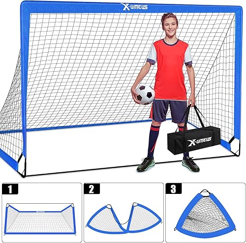 Miniatura 58 de Kids Soccer Goals for Backyard Set of 2, 4 x 3 ft/6 x 4 Toddler Soccer Goal Training Equipment with Soccer Ball, Cones, Pop Up Soccer Net for Kids