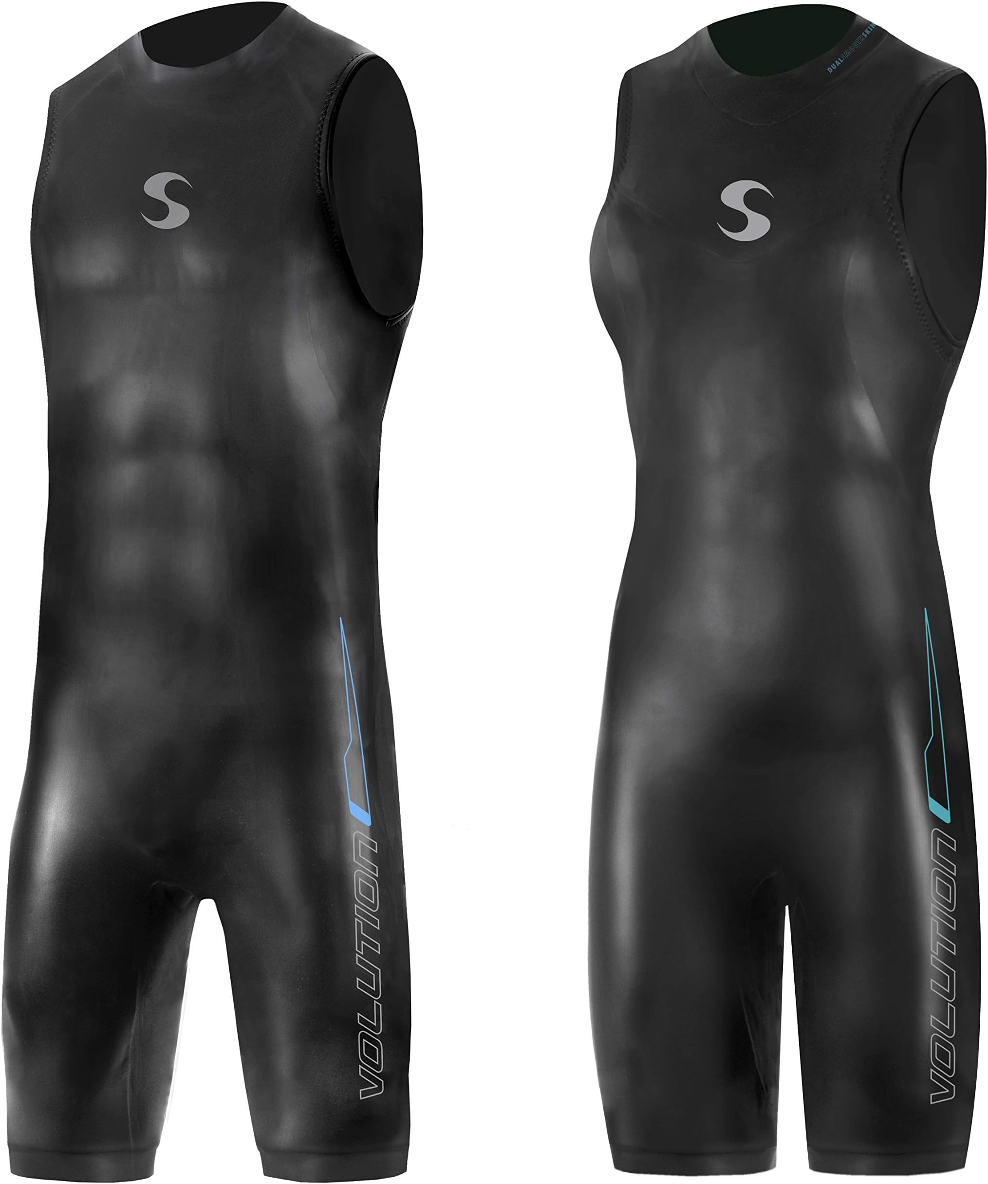 Triathlon Wetsuit 3/2mm - Volution Sleeveless Quick John Smoothskin Neoprene for Open Water Swimming