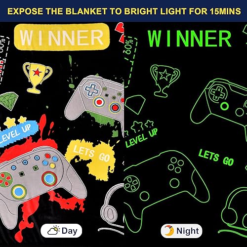 Miniatura 3 de Manta que brilla en la oscuridad, regalos para niños de 1, 2, 3, 4, 5, 6, 7, 8, 9, 10 años, mantas suaves para niños, para Pascua, cumpleaños,