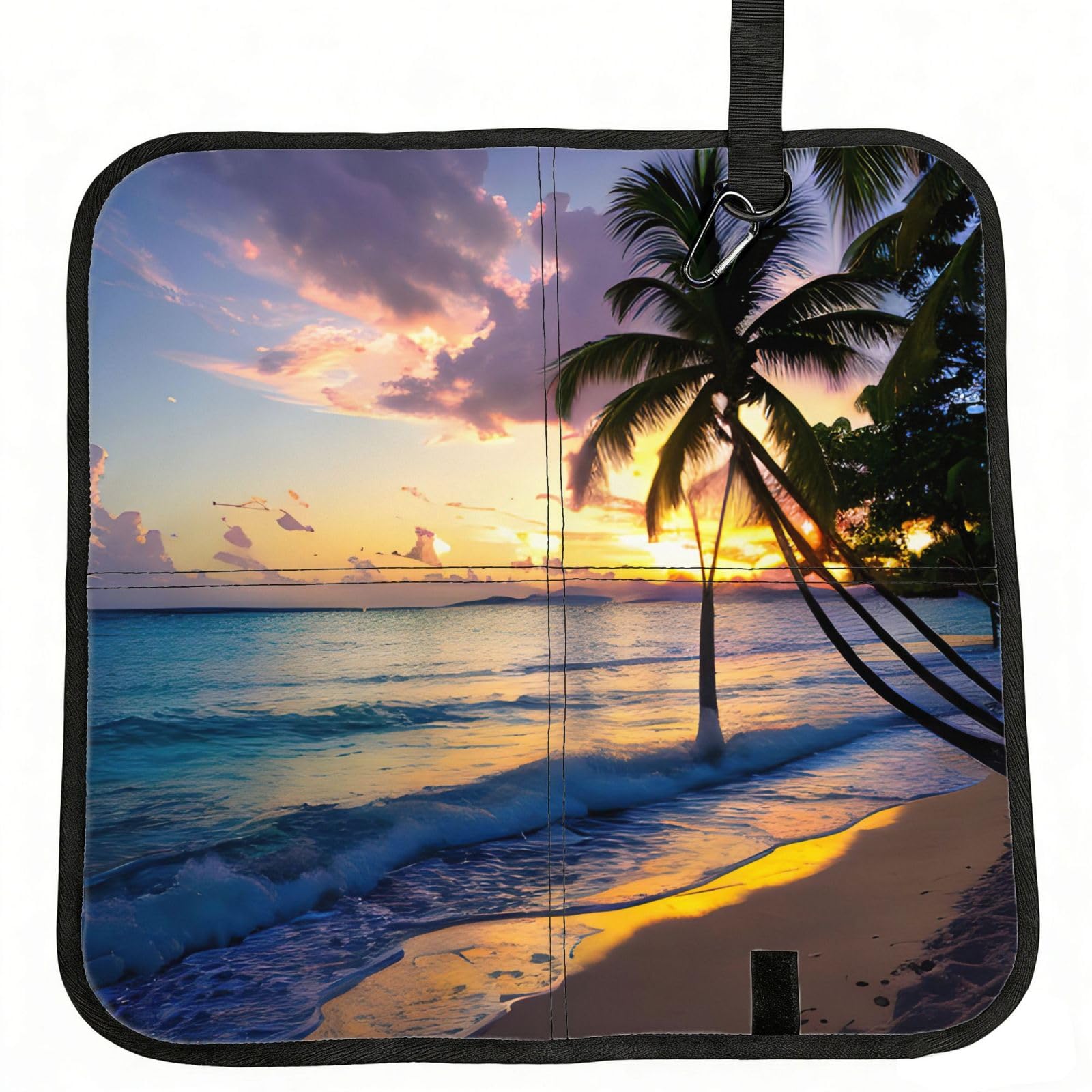AYYQWE Breathtaking Jamaica Beach Print Foldable Seat Cushion Portable Chair Pad Office Commuting Picnic Camping Outdoor
