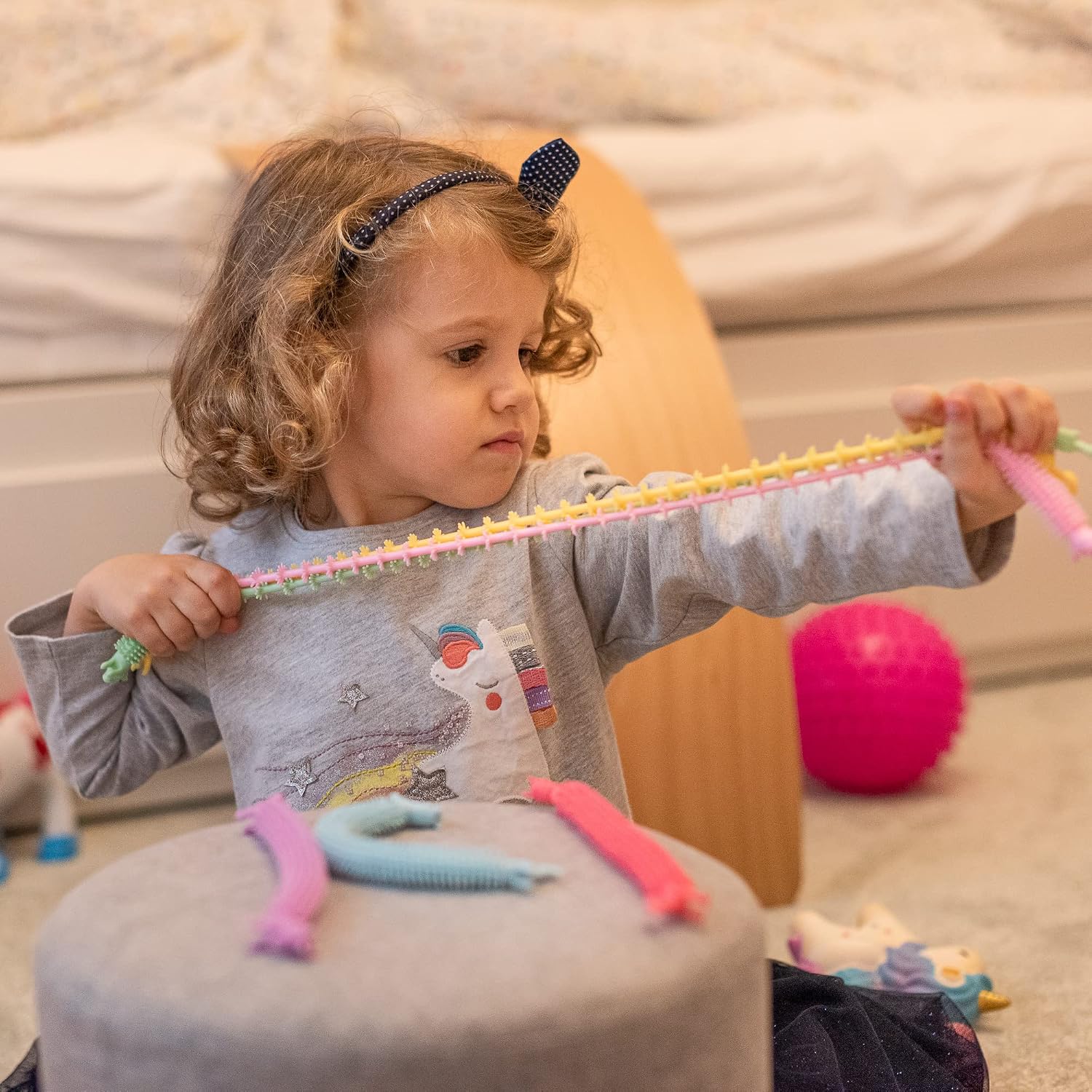 NUTTY TOYS Unicorn Noodle Sensory Strings - Top Classroom ADHD Monkey Fidget, Fine Motor Skills & Learning for Toddlers, Best Kid Boy Girl Tween Teen & Adult Christmas Stocking Stuffer Gifts Idea 2023