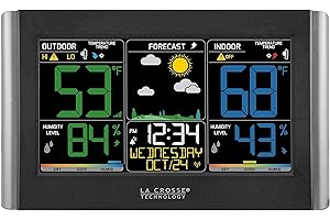 La Crosse Technology C85845 Wireless Forecast Station with Colored LCD Display