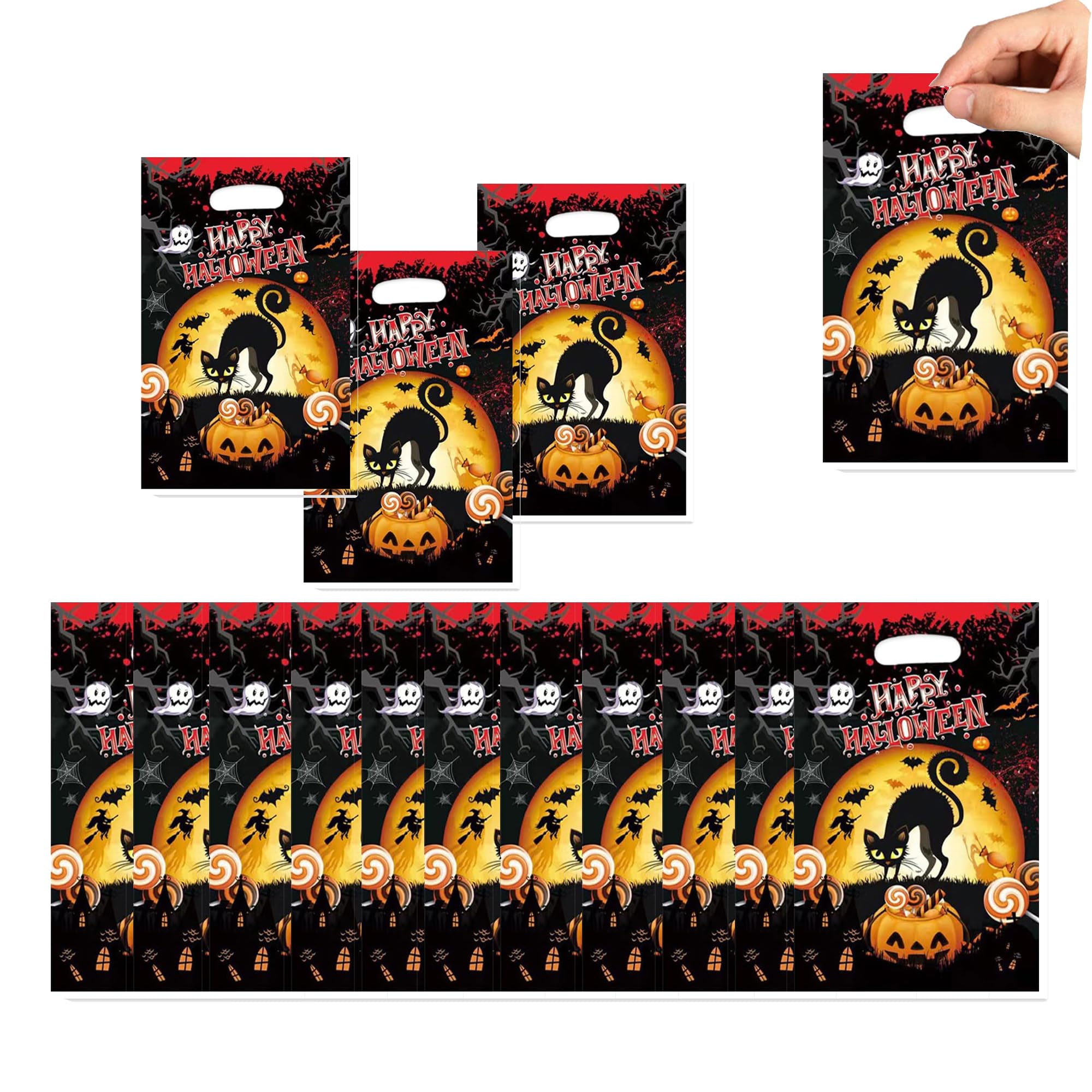 Senidea 50 Pcs Halloween Party Bags, Style 2, 1 count (Pack of 50)