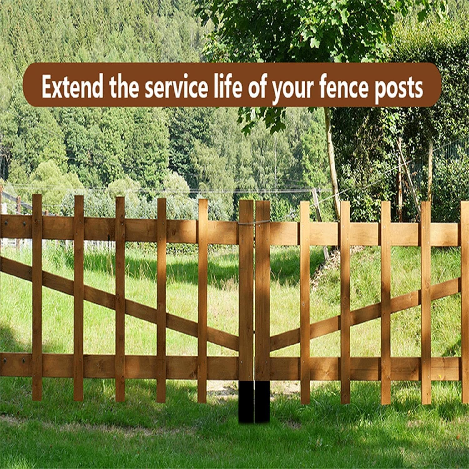 Fence Post Protector – Waterproof Sleeve Cover | Self-adhesive Rot Barrier 42.5×26.5 Cm, UV & Moisture Sealed Layer | Fence Posts Rot Protection Wrap, Under-ground Post Guard For Garden, Patio, Lawn