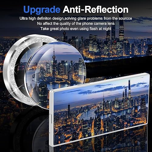 Vista 105 de para Samsung Galaxy Z Flip 7 Protector de Lente de Cámara, Cubierta de Lente de Vidrio Templado con Anillo de Metal Individual, [Fuerte Adhesión] 1