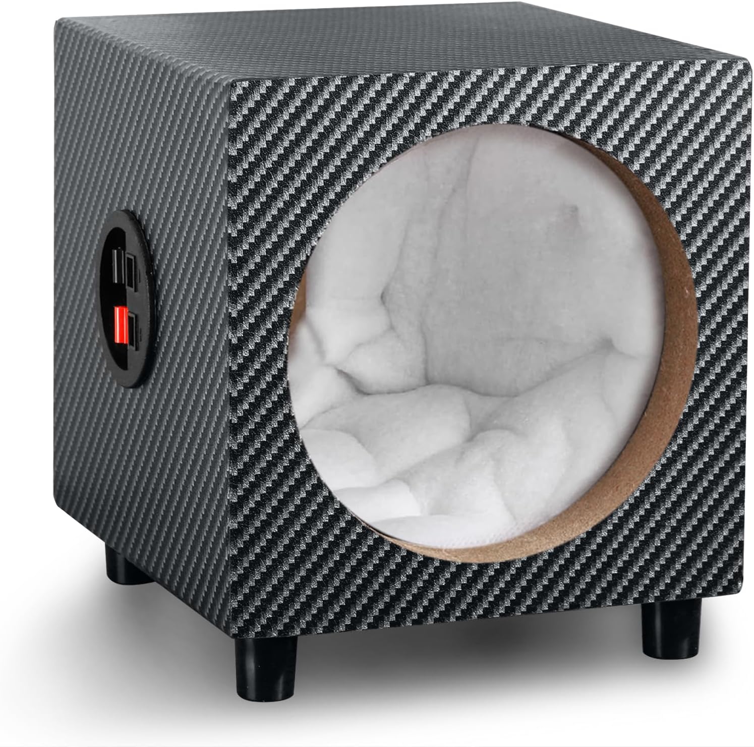 8 Inch Ported Wooden Speaker Enclosure, Single Vented Speaker Box Enclosure, American Sound Connection Car Audio Speaker Box w/Sound-Absorbing Cotton & Terminal Cup & Speaker Spikes Pad Mat