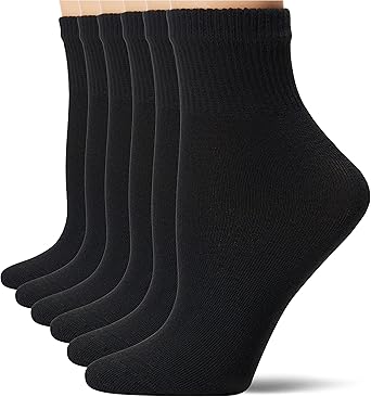 Hanes Womens Crew, Ankle & No Show Socks, 6 Pairs, Cushioned Quarter Socks for Women, Shoe Sizes 5-9 & 8-12