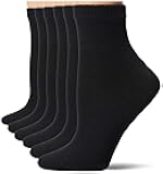 Ultimate womens Ankle Socks, Comfort Toe Seamed, White & Black Available, 6-pack