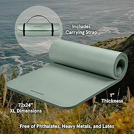 Retrospec Solana Yoga Mat 1 Thick w/Nylon Strap for Men & Women - Non Slip Exercise Mat for Home Yoga, Pilates, Stretching, Floor & Fitness Workouts - Sage