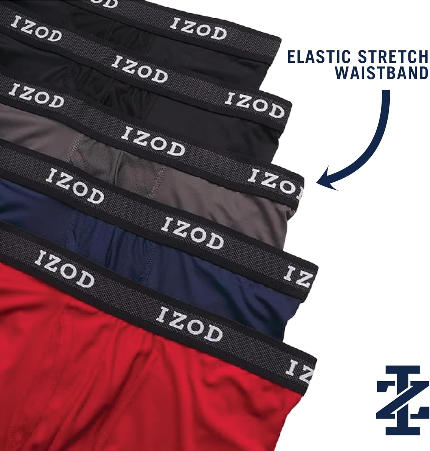 IZOD Mens Boxer Briefs - 5 Pack Stretch Performance Mens Underwear Boxers with Functional Fly Pouch, 6" Inseam (Size: S-XXL) - Image 5