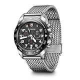 Victorinox Swiss Army Chronograph Black Dial Mesh Stainless Steel Watch 42mm - 242048