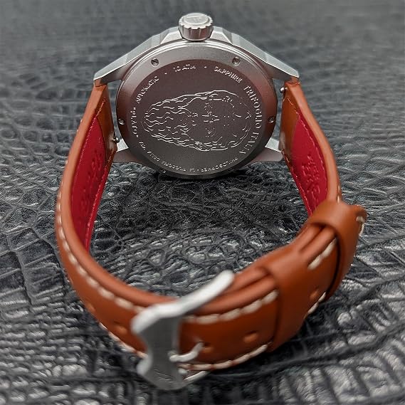 Trifoglio PH121SSWH White / Brown Trifoglio Italia PHILOSOPHER One-Hand Watch, Single Hand Watch, Single Handmeter, Automatic, Men's Watch, White Dial, Calf Leather Strap, white, Retro