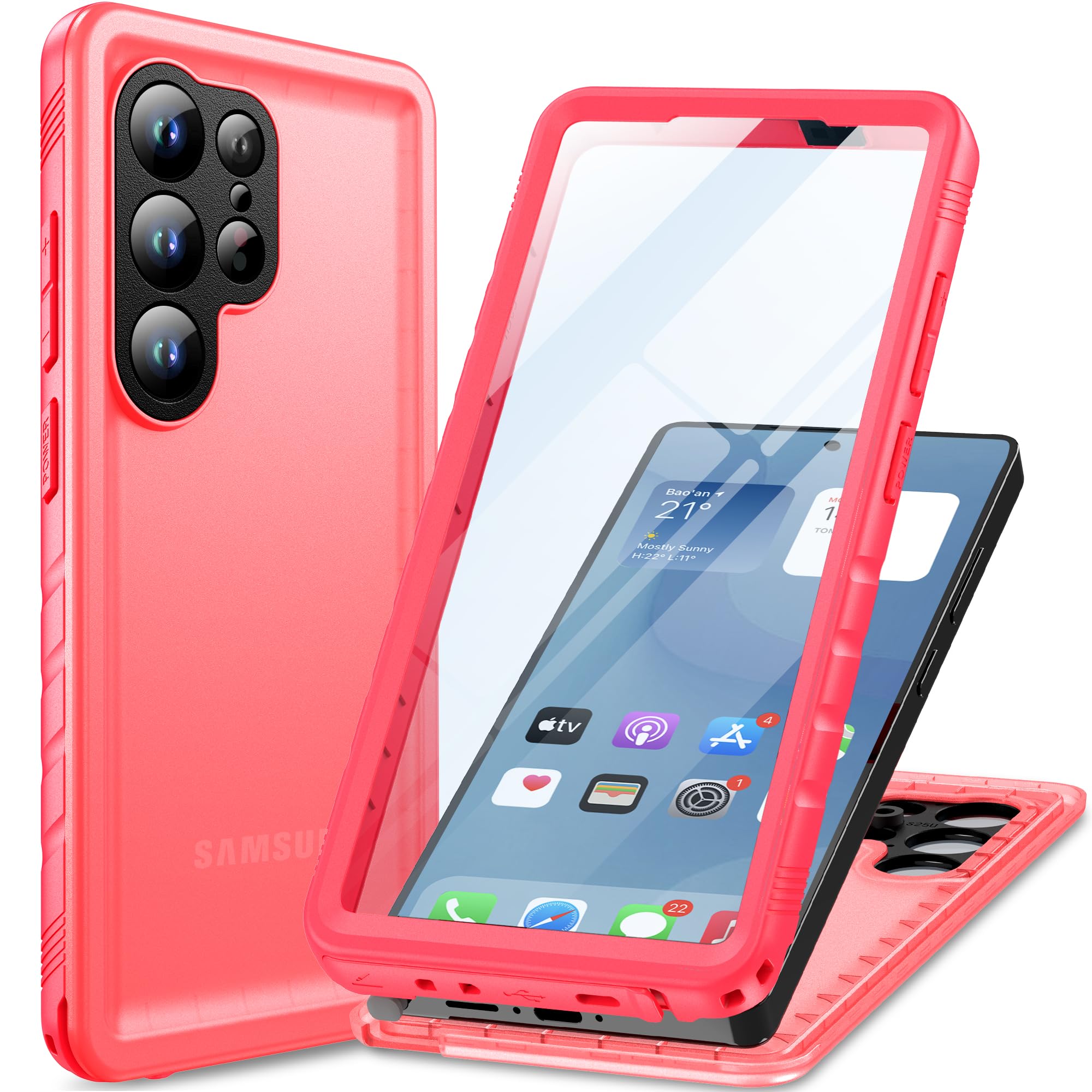 Cozycase TOP Militärschutz für Samsung Galaxy wasserdichte 360 Grad Hülle - 2m Sturzfest Panzerhülle Outdoor Case