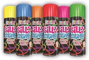 Spray Can String Silly String Spray Party Streamers – Mixed Colours Fun Spray Cans for ...