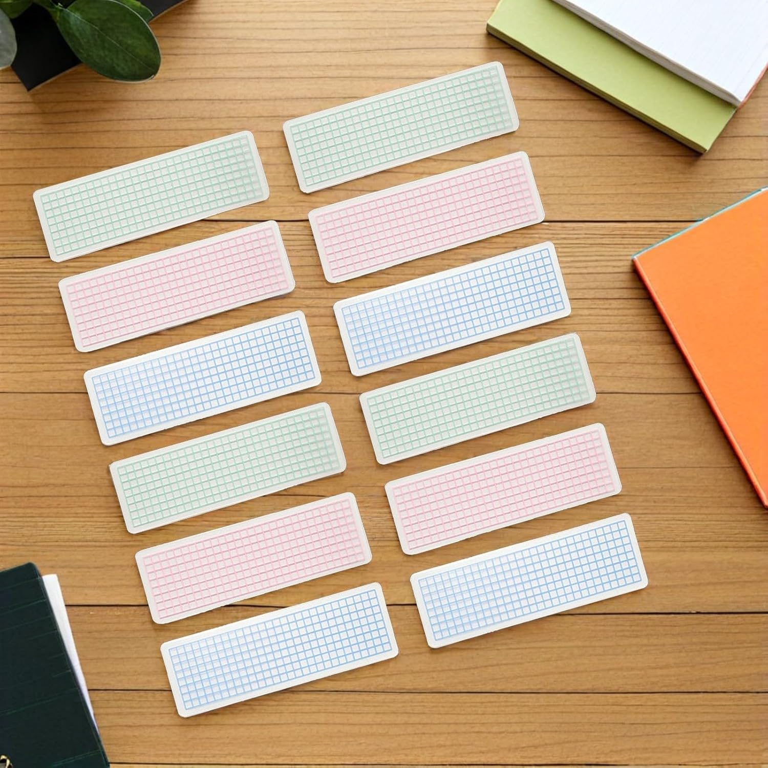 Housoutil 45Pcs Washi Tape Boards Portable Washi Tape Sample Cards Organizer Plastic Cards for Office School Home Crafting 5.90 X 1.96 X 0.03 in image 5