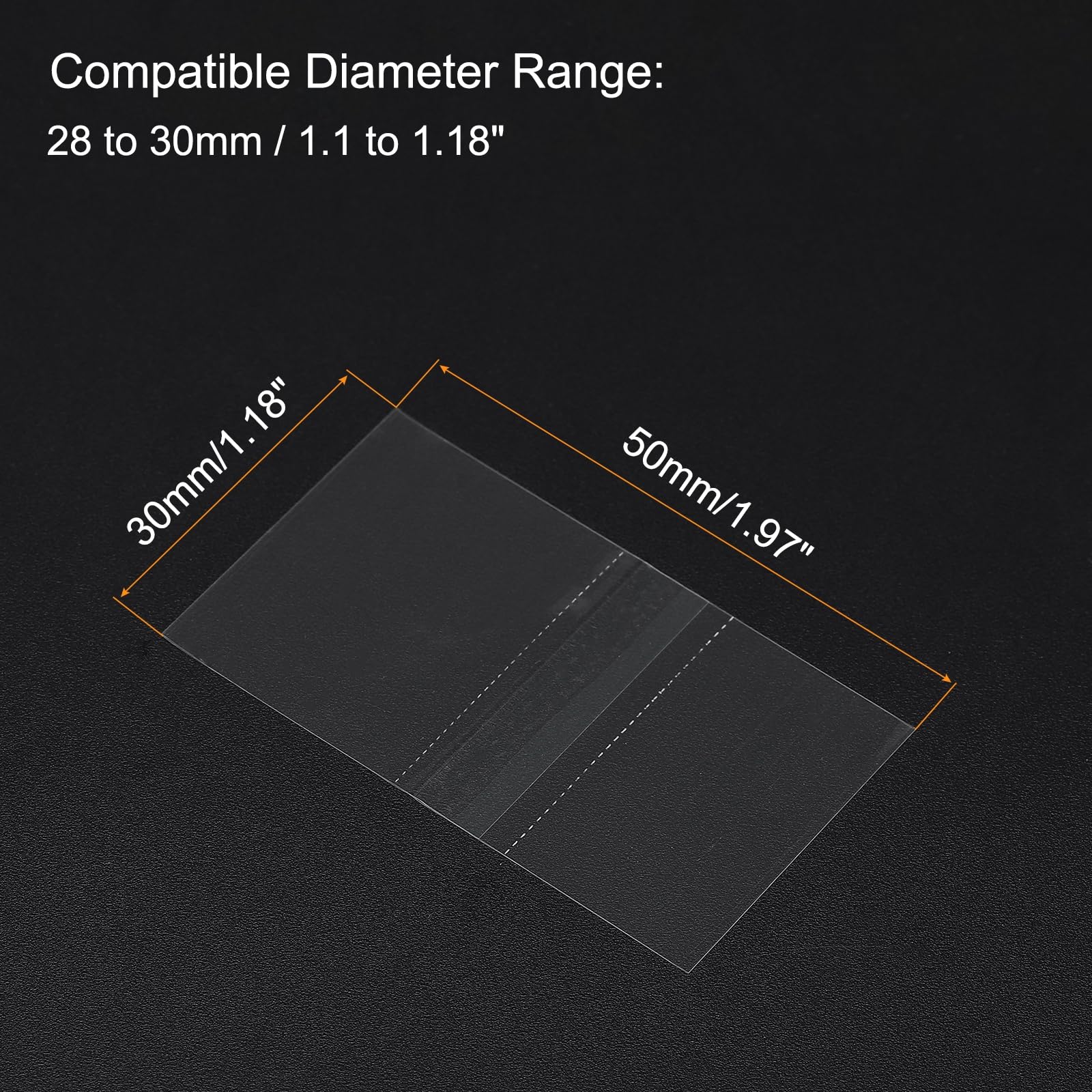 PATIKIL 50x30mm PVC perforowane opaski termokurczliwe, 500 sztuk folii termokurczliwej do butelek słoiki puszki pudełka nadają się do korków o średnicy 1,1 do 1,18 cala, przezroczyste