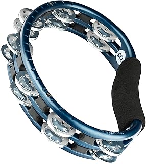 Tambourine for Adults, Traditional Handheld Musical Instrument — NOT MADE IN CHINA — Aluminum Jingles, Synthetic Frame