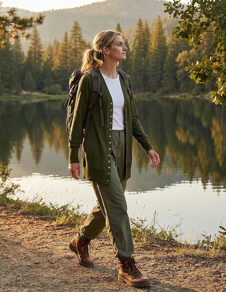 MEROKEETY Women's 2026 Spring Long Sleeve Cardigan Sweater