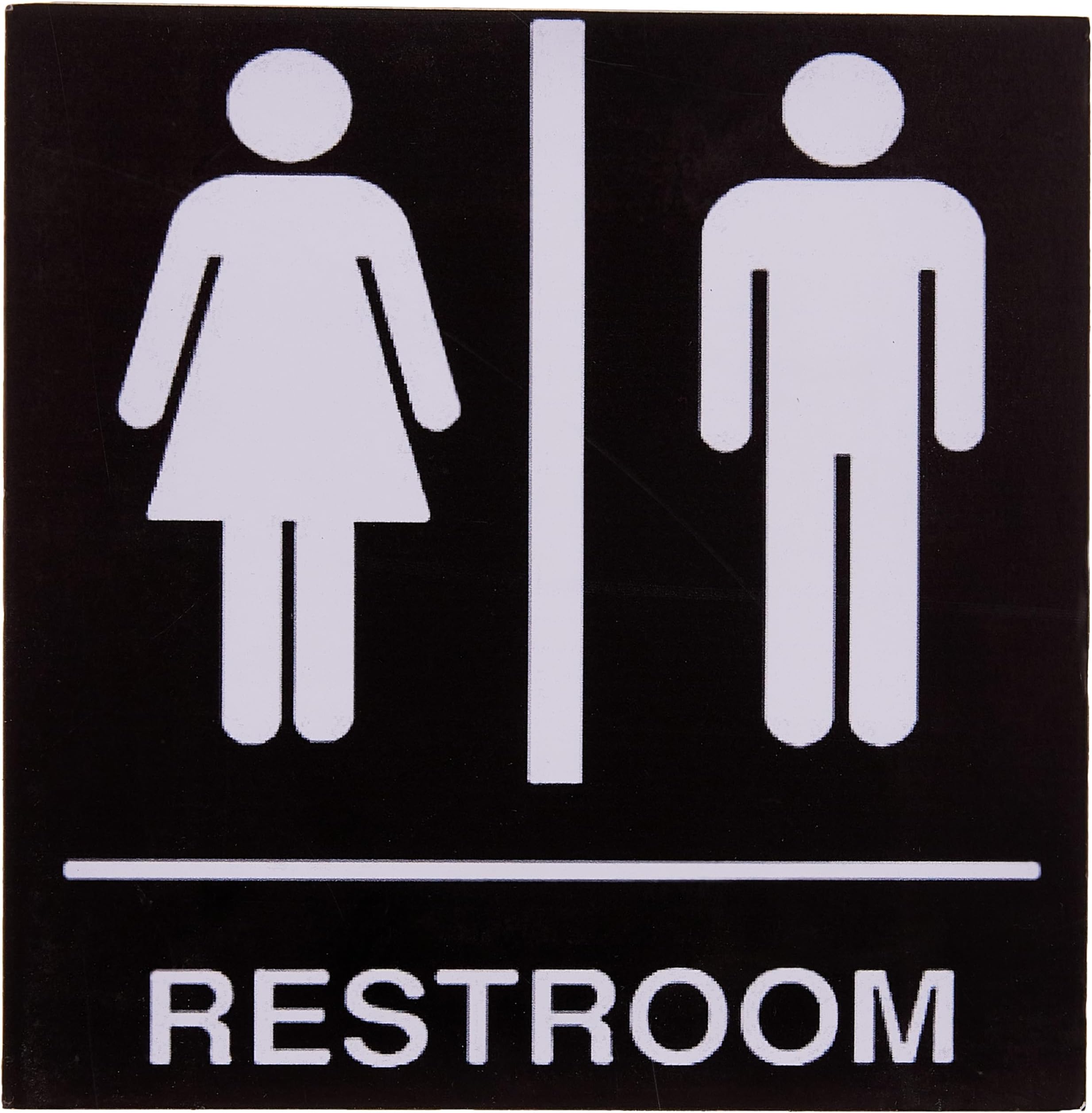 999Store Male/female Restroom and Toilet Sign Board Sticker (15x15cm) Black,31102014015
