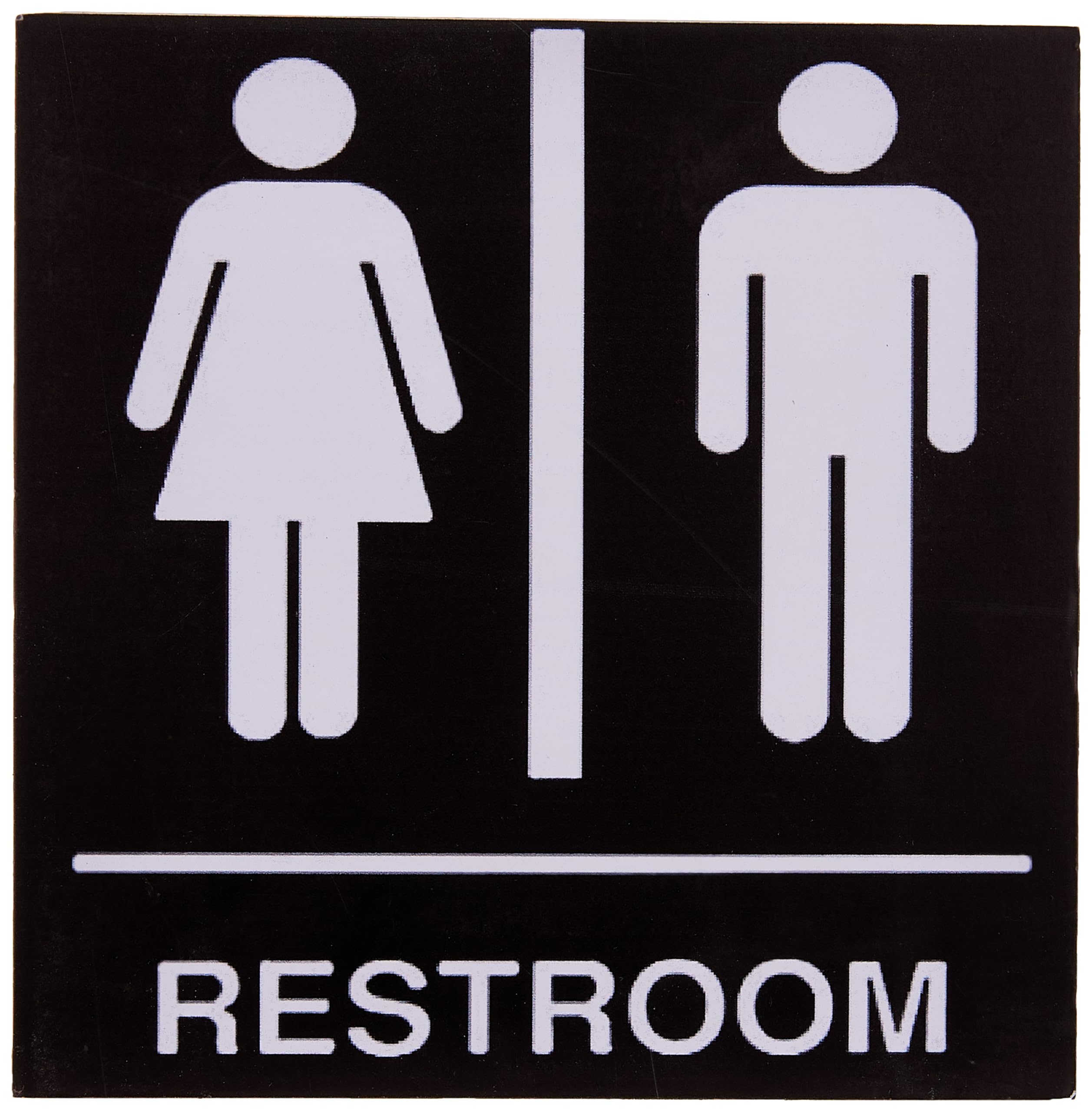 999Store Male/female Restroom and Toilet Sign Board Sticker (15x15cm) Black,31102014015