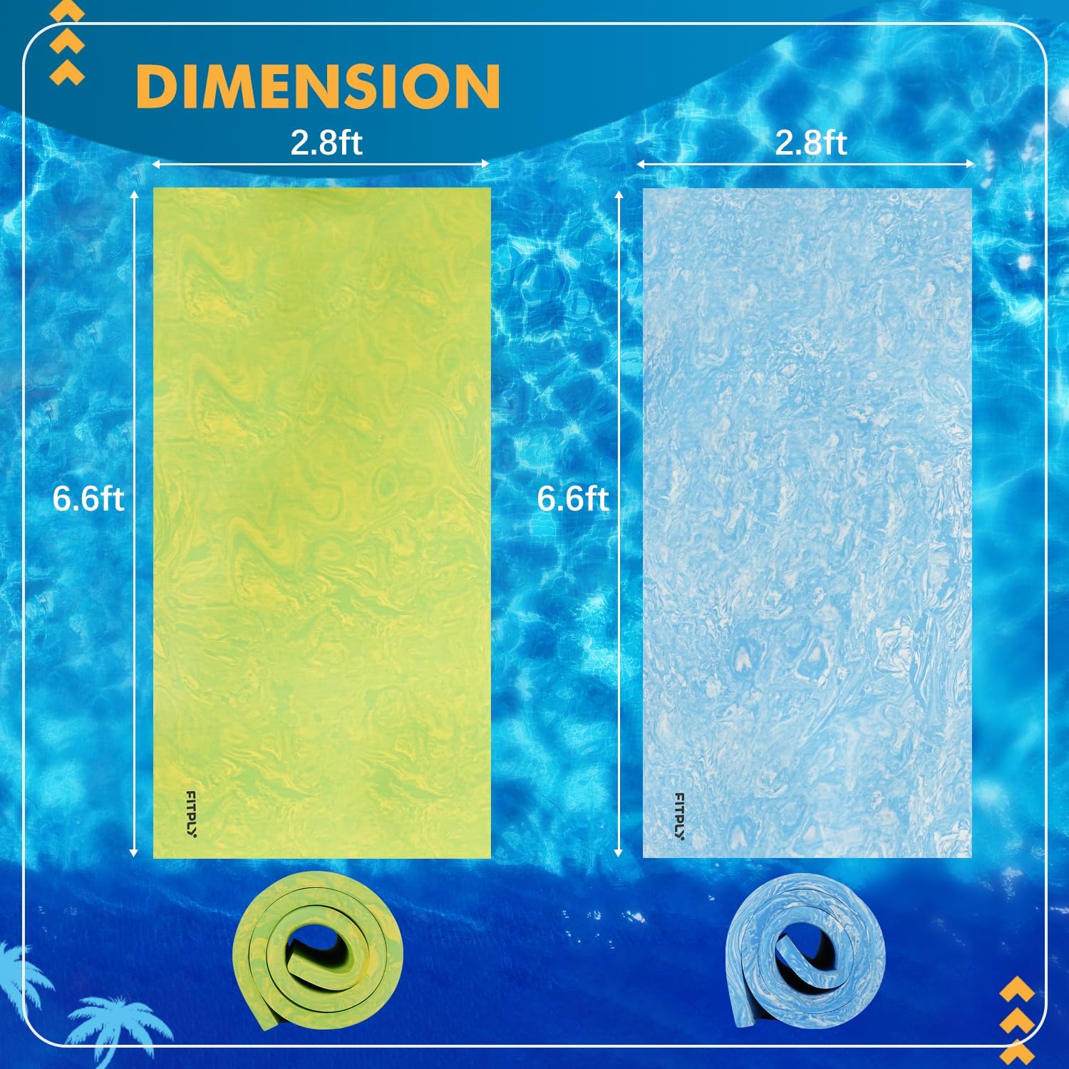 6.6' Floating Mats for the Water, Tear-Resistant Foam Water Mat for Multi-User Fun, Perfect for Pool Parties and Lake Adventures, A Must-Have Floating Pool Mat for Summer Recreation