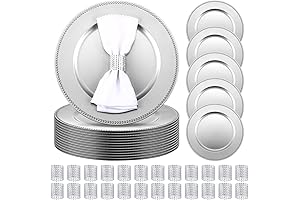 48 Pcs Charger Plates Set Bulk