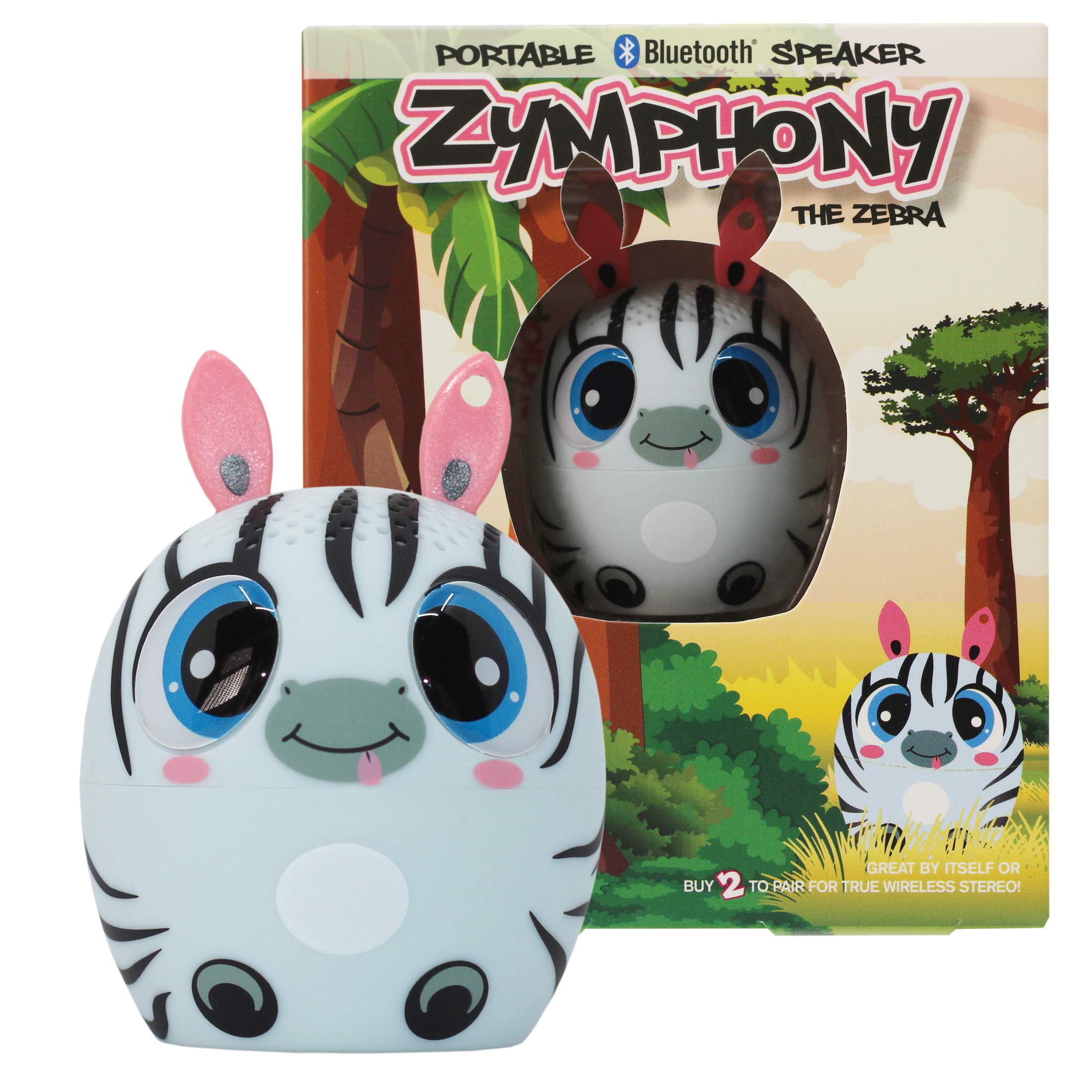 My Audio PetMini Bluetooth Animal Wireless Speaker for Kids of All Ages - True Wireless Stereo – Pair with Another TWS Pet for Powerful Rich Room-Filling Sound (Zymphony-Zebra)
