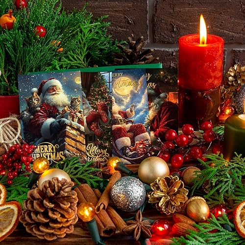 Miniatura 101 de Nuanchu 80 tarjetas postales de Navidad vintage de 4 x 6 pulgadas, tarjetas de felicitación de Papá Noel, tarjetas de Navidad retro, reimpresión