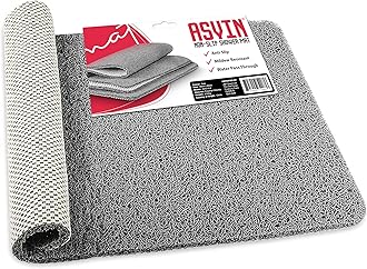 Asvin Soft Textured Shower Mat Non Slip Anti Mould for Inside Shower & Bath (24"x16" inch) Phthalate Free Rubber Loofah Bathroom Mats for Slippery Surfaces and Wet Areas, Quick Drying