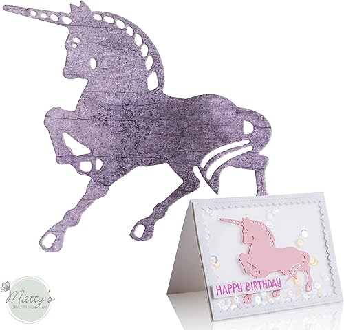 Unicorn Troquel de corte de metal para hacer tarjetas, álbumes de recortes, manualidades de papel, troqueles en forma de animal por Matty's Crafting
