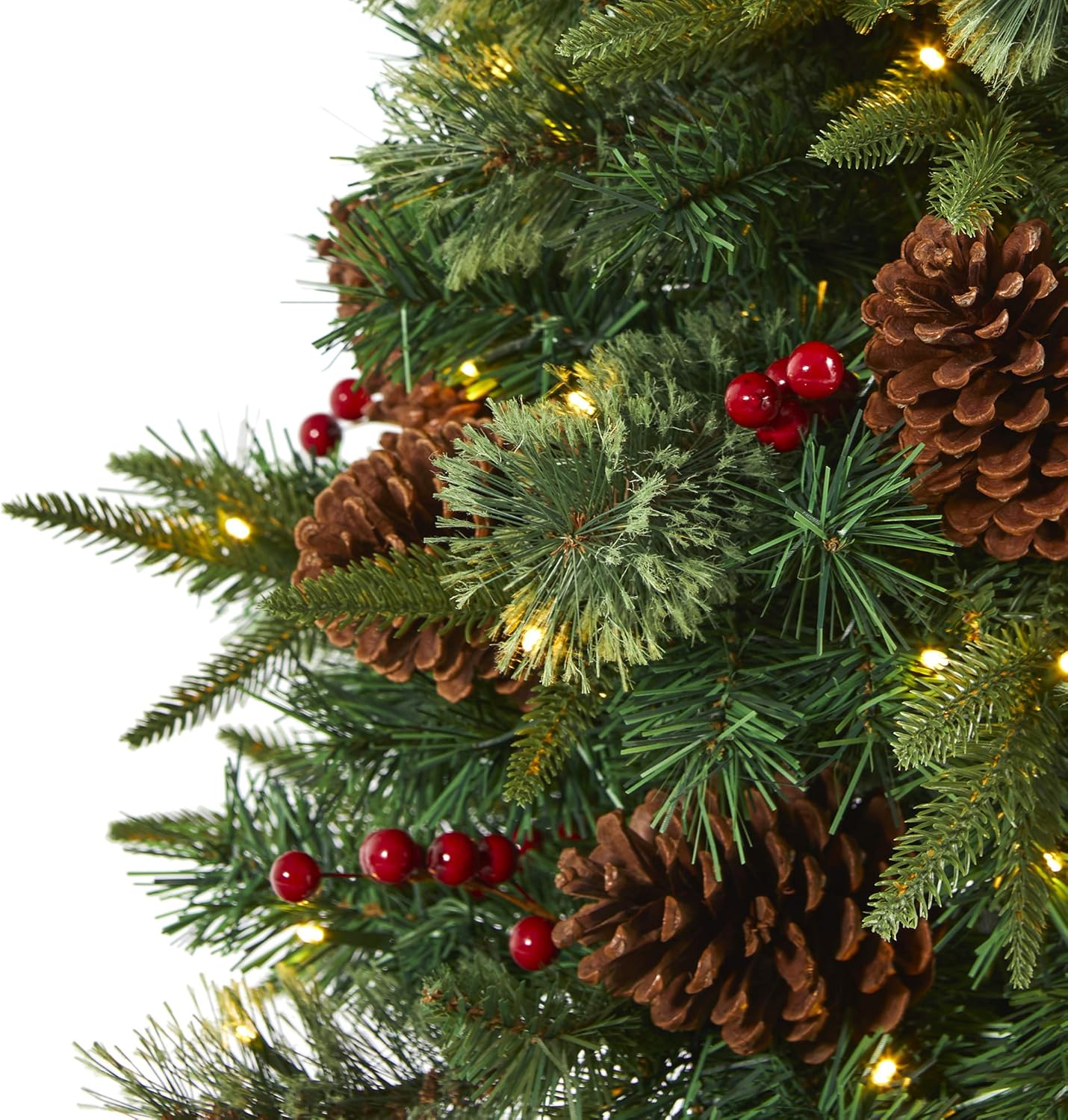 Nearly Natural 4ft. Pine, Pinecone and Berries Artificial Christmas Tree in Decorative Urn