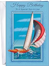 Son-in-Law Birthday Card - Made in USA - Perfect Size: Opens to a generous 10″ × 7.75″ - Premium Paper - 95645