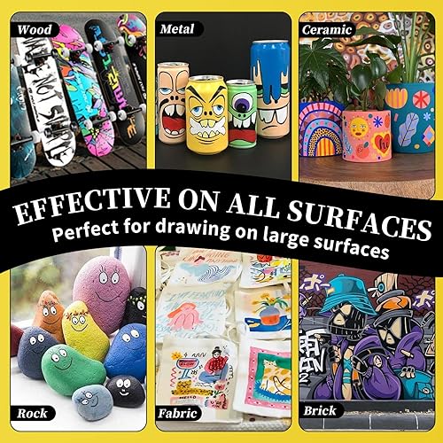 Miniatura 5 de 4 marcadores permanentes gigantes dorados  Bolígrafo de pintura acrílica gruesa de punta ancha de 0.591 in de ancho, marcadores de pintura acrílica