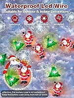 Vista 114 de Paquete de 2 guirnaldas de luces LED, funcionan con pilas, 5 m, 50 luces intermitentes, temporizador, impermeables, para habitaciones, bodas